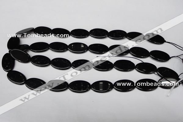 CON38 15.5 inches 14*24mm oval black onyx gemstone beads