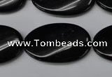 CON59 15.5 inches 18*30mm twisted oval black onyx gemstone beads