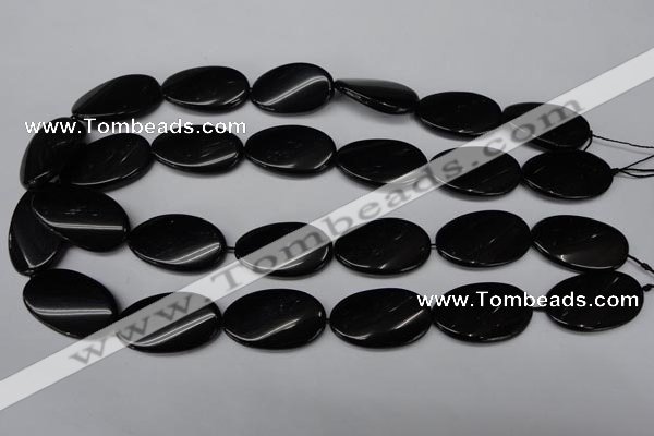 CON59 15.5 inches 18*30mm twisted oval black onyx gemstone beads