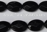 CON65 15.5 inches 13*18mm faceted oval black onyx gemstone beads