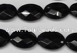 CON66 15.5 inches 15*20mm faceted oval black onyx gemstone beads