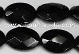 CON67 15.5 inches 18*25mm faceted oval black onyx gemstone beads