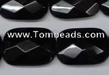 CON91 15.5 inches 18*25mm faceted rectangle black onyx gemstone beads