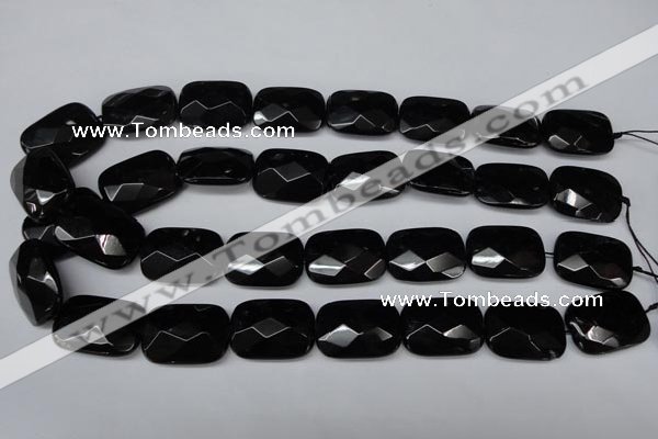 CON91 15.5 inches 18*25mm faceted rectangle black onyx gemstone beads