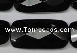 CON93 15.5 inches 20*40mm faceted rectangle black onyx gemstone beads