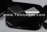 CON94 15.5 inches 30*40mm faceted rectangle black onyx gemstone beads