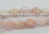 COP06 15.5 inches 9*12mm twisted rice natural pink opal beads wholesale