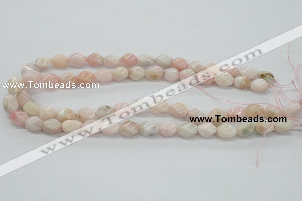 COP06 15.5 inches 9*12mm twisted rice natural pink opal beads wholesale