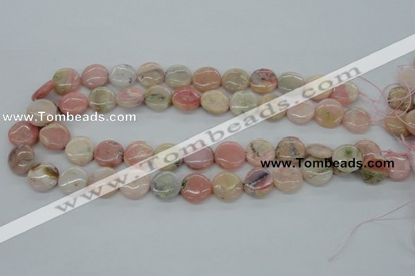 COP08 15.5 inches 16mm flat round natural pink opal beads wholesale