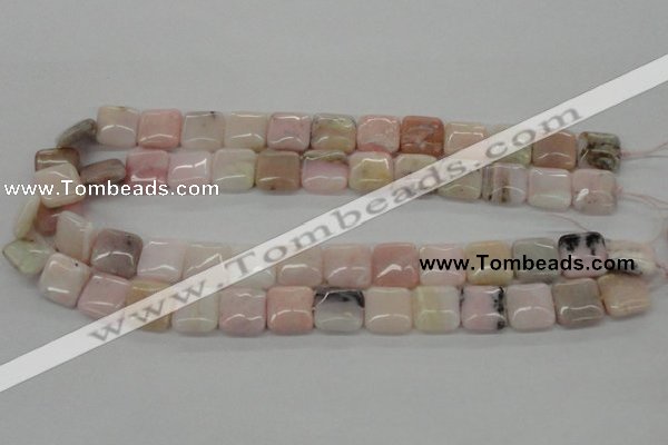 COP10 15.5 inches 14*14mm square natural pink opal beads wholesale