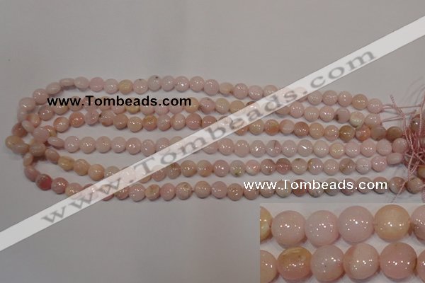 COP1011 15.5 inches 8mm flat round natural pink opal gemstone beads