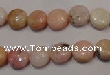 COP1012 15.5 inches 10mm flat round natural pink opal gemstone beads