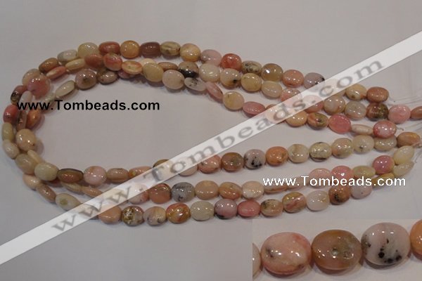 COP1021 15.5 inches 8*10mm oval natural pink opal gemstone beads