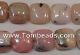 COP1044 15.5 inches 14*14mm square natural pink opal gemstone beads