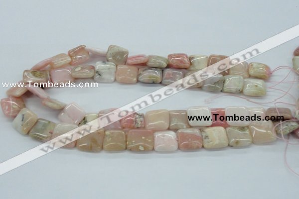 COP11 15.5 inches 16*16mm square natural pink opal beads wholesale