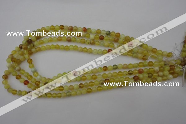 COP1200 15.5 inches 4mm round yellow opal gemstone beads