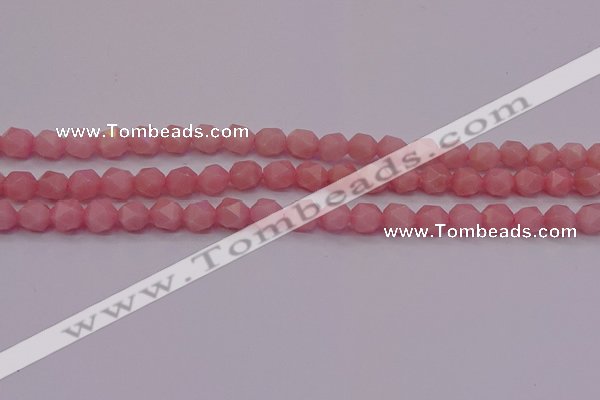 COP1222 15.5 inches 8mm faceted nuggets Chinese pink opal beads