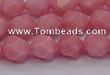 COP1223 15.5 inches 10mm faceted nuggets Chinese pink opal beads