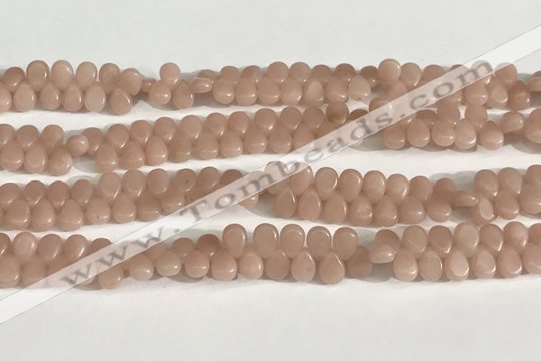 COP1246 15.5 inches 5*7mm flat teardrop Chinese pink opal beads