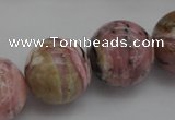 COP1257 15.5 inches 18mm round natural pink opal gemstone beads