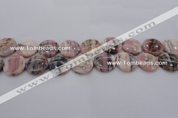 COP1262 15.5 inches 14mm flat round natural pink opal gemstone beads