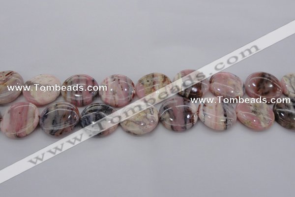 COP1263 15.5 inches 16mm flat round natural pink opal gemstone beads