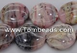 COP1264 15.5 inches 18mm flat round natural pink opal gemstone beads