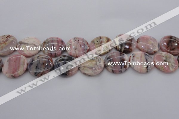COP1264 15.5 inches 18mm flat round natural pink opal gemstone beads