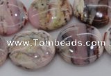 COP1266 15.5 inches 22mm flat round natural pink opal gemstone beads