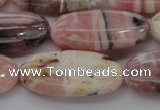 COP1281 15.5 inches 15*30mm oval natural pink opal gemstone beads