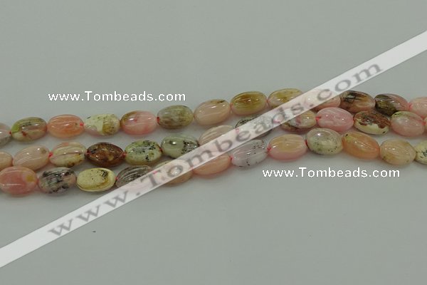 COP1290 15.5 inches 8*12mm oval natural pink opal beads