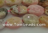 COP1291 15.5 inches 10*14mm oval natural pink opal beads