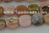 COP1298 15.5 inches 10*10mm square natural pink opal beads