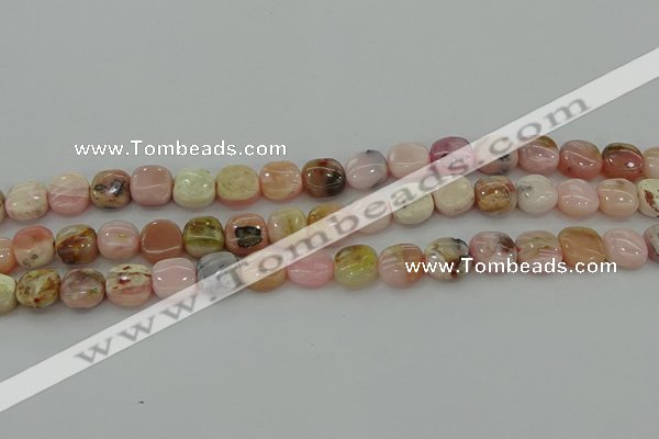 COP1298 15.5 inches 10*10mm square natural pink opal beads