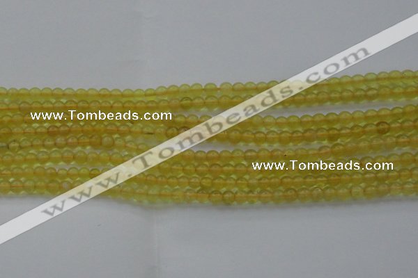 COP1300 15.5 inches 4mm round natural yellow opal gemstone beads