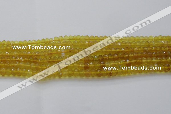 COP1310 15.5 inches 4*6mm faceted rondelle yellow opal gemstone beads