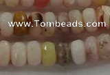 COP1322 15.5 inches 5*8mm faceted rondelle natural pink opal beads