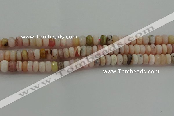 COP1322 15.5 inches 5*8mm faceted rondelle natural pink opal beads