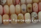 COP1323 15.5 inches 6*10mm faceted rondelle natural pink opal beads