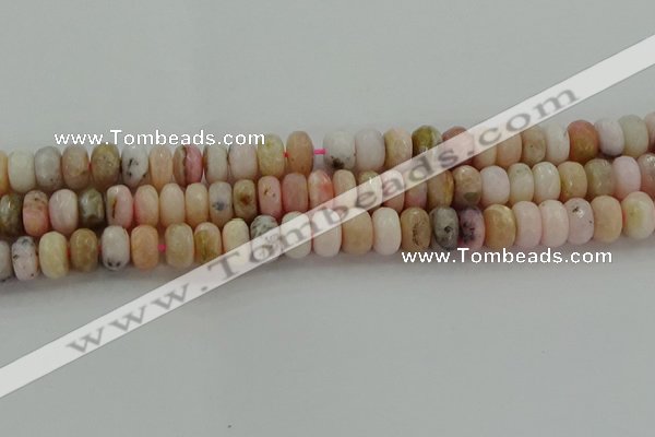 COP1323 15.5 inches 6*10mm faceted rondelle natural pink opal beads