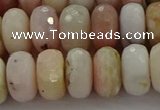 COP1324 15.5 inches 7*12mm faceted rondelle natural pink opal beads