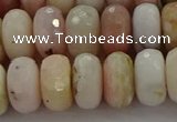 COP1324 15.5 inches 7*12mm faceted rondelle natural pink opal beads