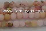 COP1330 15.5 inches 4mm round matte natural pink opal gemstone beads