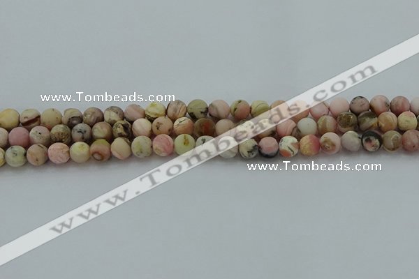 COP1331 15.5 inches 6mm round matte natural pink opal gemstone beads