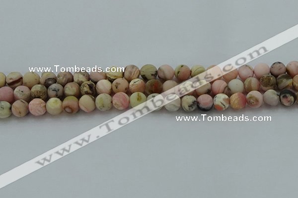 COP1332 15.5 inches 8mm round matte natural pink opal gemstone beads