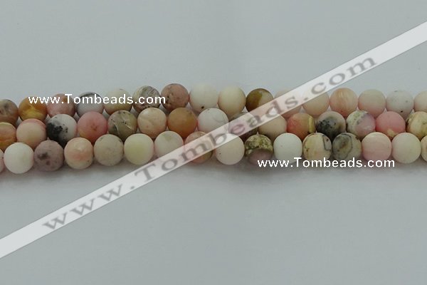 COP1333 15.5 inches 10mm round matte natural pink opal gemstone beads