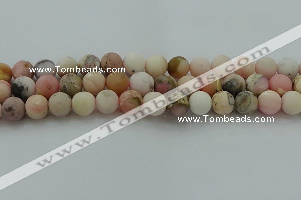 COP1334 15.5 inches 12mm round matte natural pink opal gemstone beads