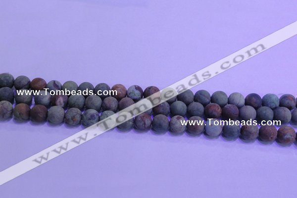 COP1351 15.5 inches 6mm round matte green opal gemstone beads