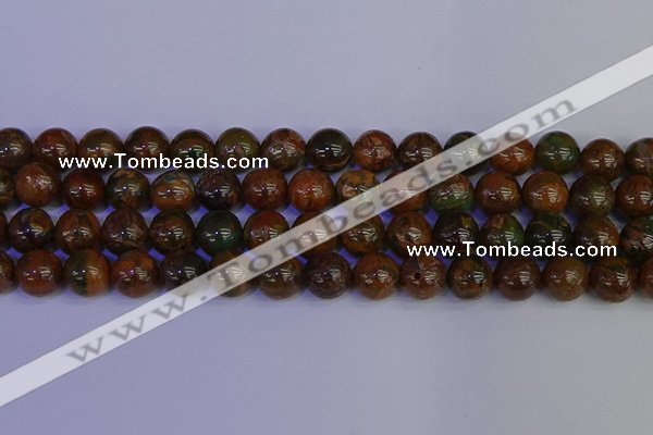 COP1365 15.5 inches 14mm round African green opal beads wholesale