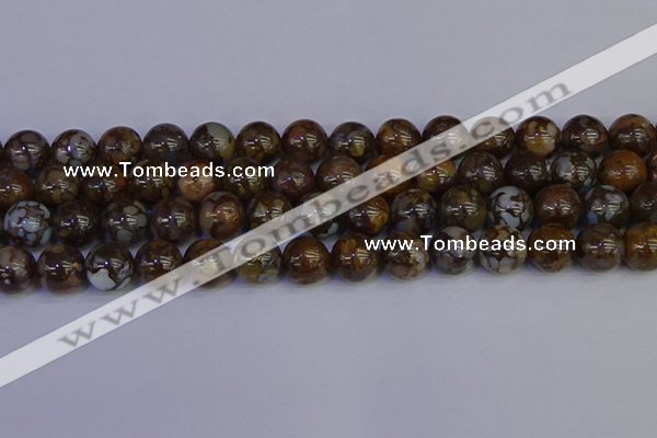 COP1375 15.5 inches 14mm round fire lace opal beads wholesale